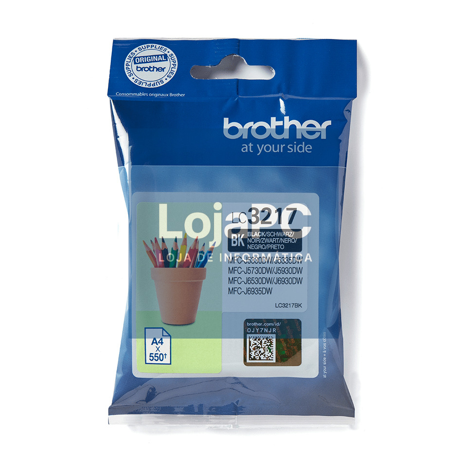 Tinteiro BROTHER LC3217BK Preto - MFC J5330DW/5730DW/6530DW/6930DW/6935DW