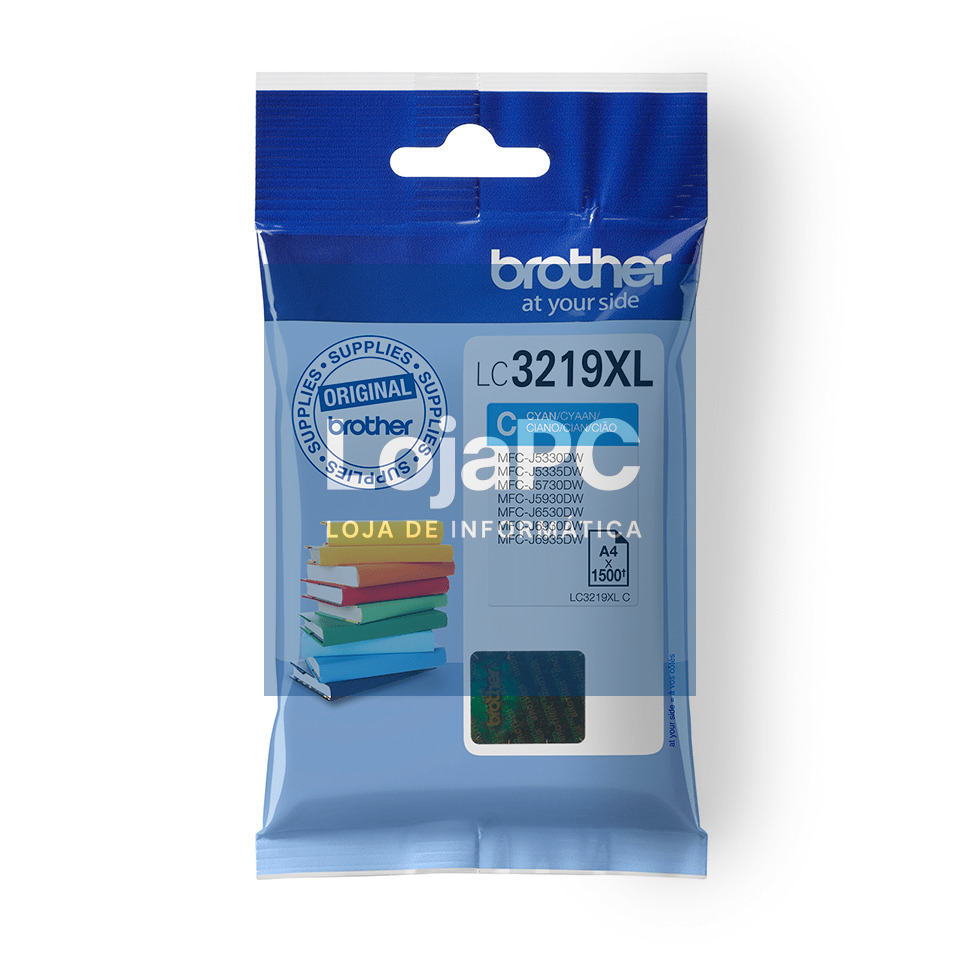 Tinteiro BROTHER LC3219XLC Ciano XL - MFC J5330DW/5730DW/6530DW/6930DW/6935DW