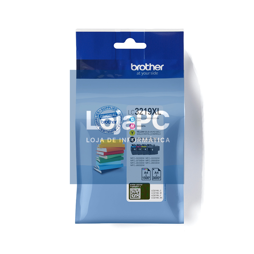 Tinteiro BROTHER LC3219XLVAL Pack 4 Cores XL - MFC J5330DW/5730DW/6530DW/6930DW/6935DW