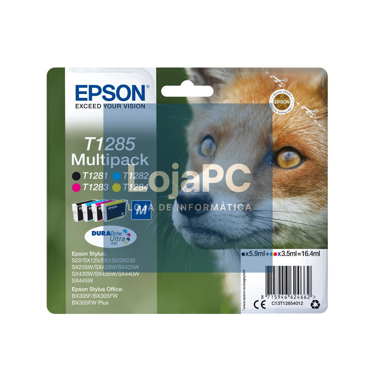 Tinteiro EPSON T1281 Preto M - Stylus S22/SX42xW/BX305