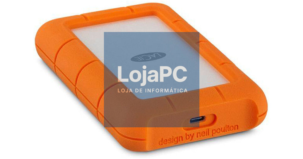 LACIE RUGGED 2TB USB-C USB3.0 Drop- crush- and rain-resistant for all-terrain use orange
