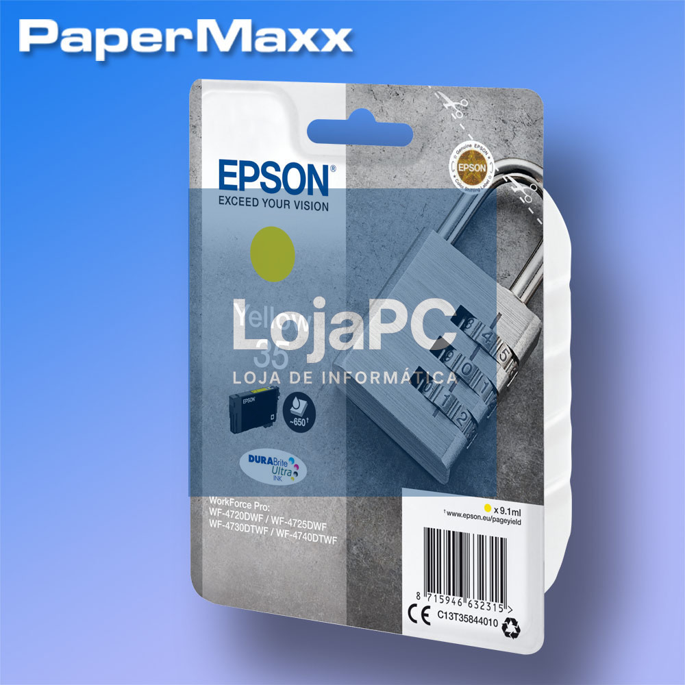 Tinteiro EPSON 35 Amarelo - WorkForce Pro WF-4720/4725/4730/4740