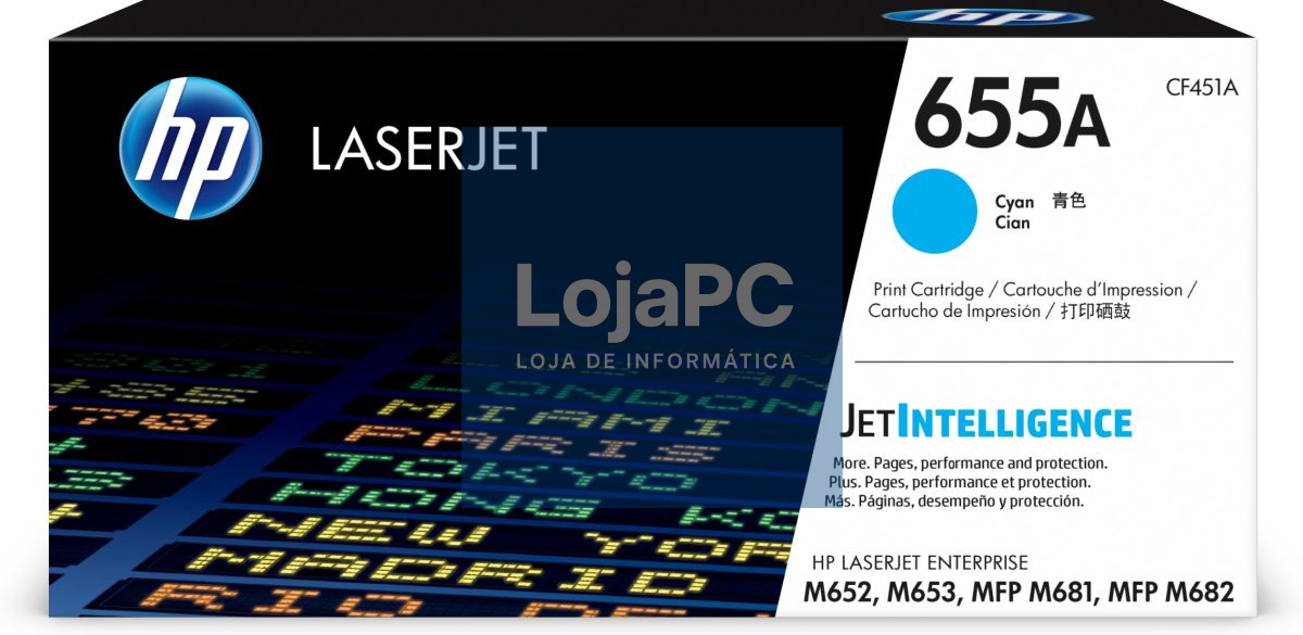HP 655A original LaserJet Toner cartridge CF451 Cyan