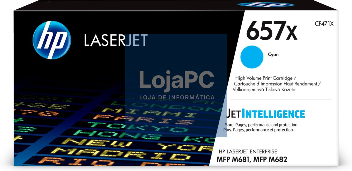 HP 657X original LaserJet Toner cartridge CF471X Cyan High Yield