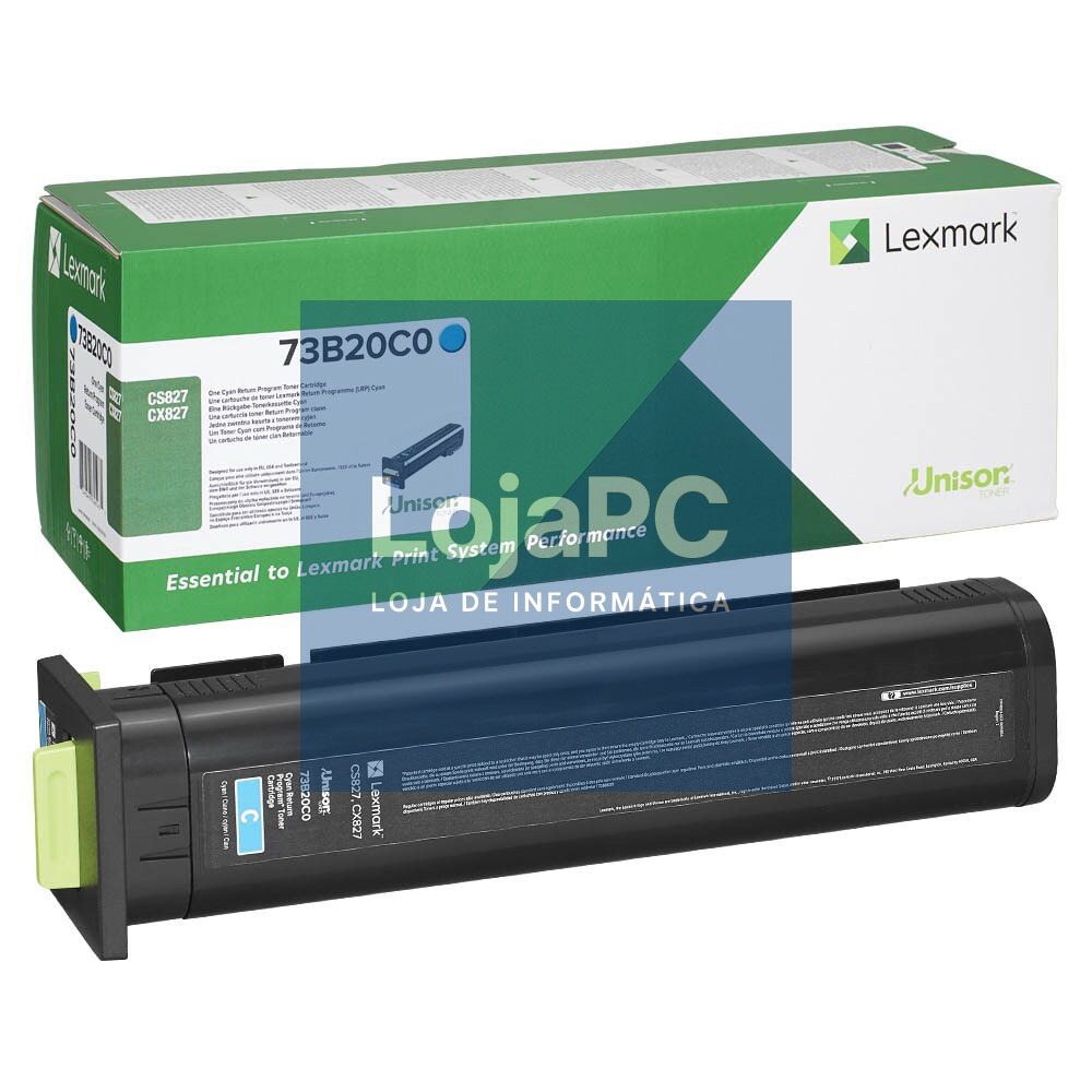 LEXMARK 15K Return Program Cyan Toner Cartridge CS/CX827