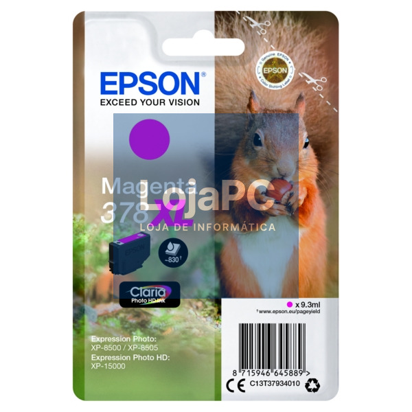 Tinteiro EPSON 378 Magenta XL - Expression Photo XP-8500/8600/15000