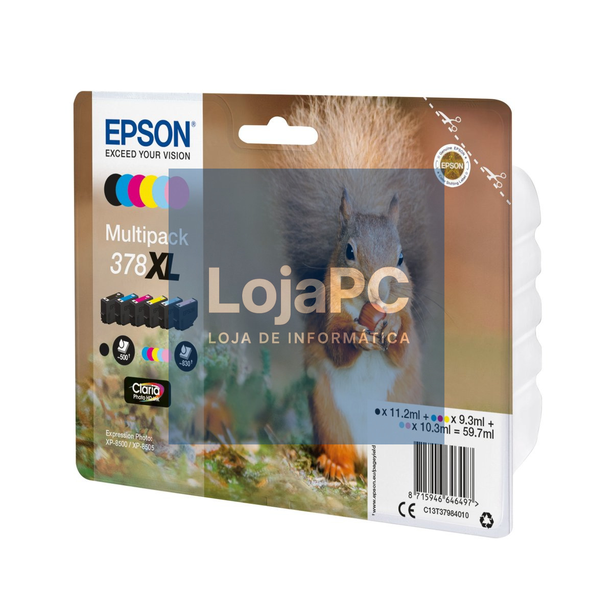 Tinteiro EPSON 378 Multipack 6 Cores XL - XP-8500/8600/8605