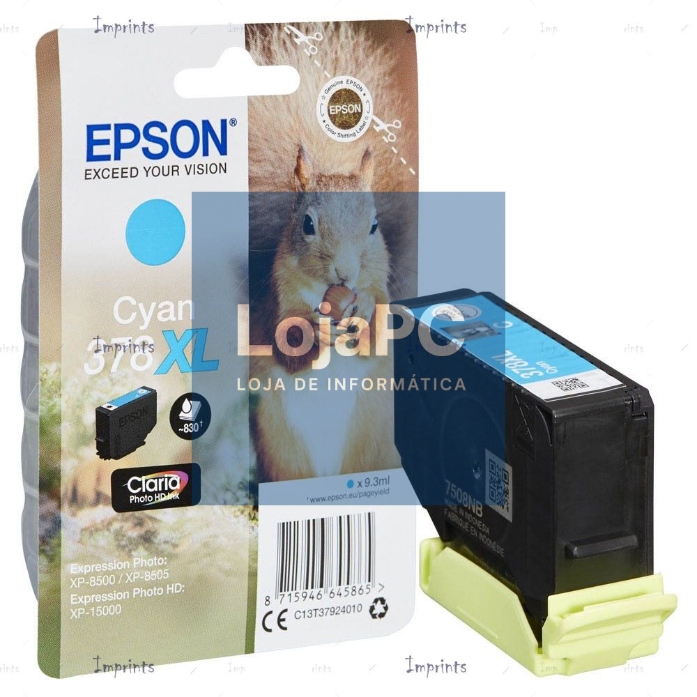 Tinteiro EPSON 378 Ciano XL + Alarme RF - Expression Photo XP-8500/8600/15000