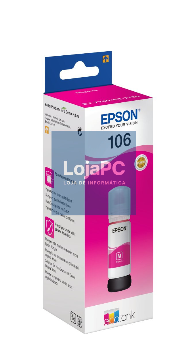 Recarga de Tinta EPSON Serie 106 Magenta (70ml) - EcoTank 7700/7750