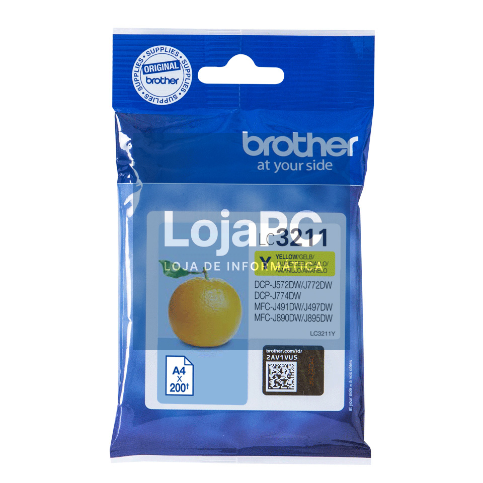 Tinteiro BROTHER LC3211Y Amarelo - DCPJ572, MFCJ491/497/890/895