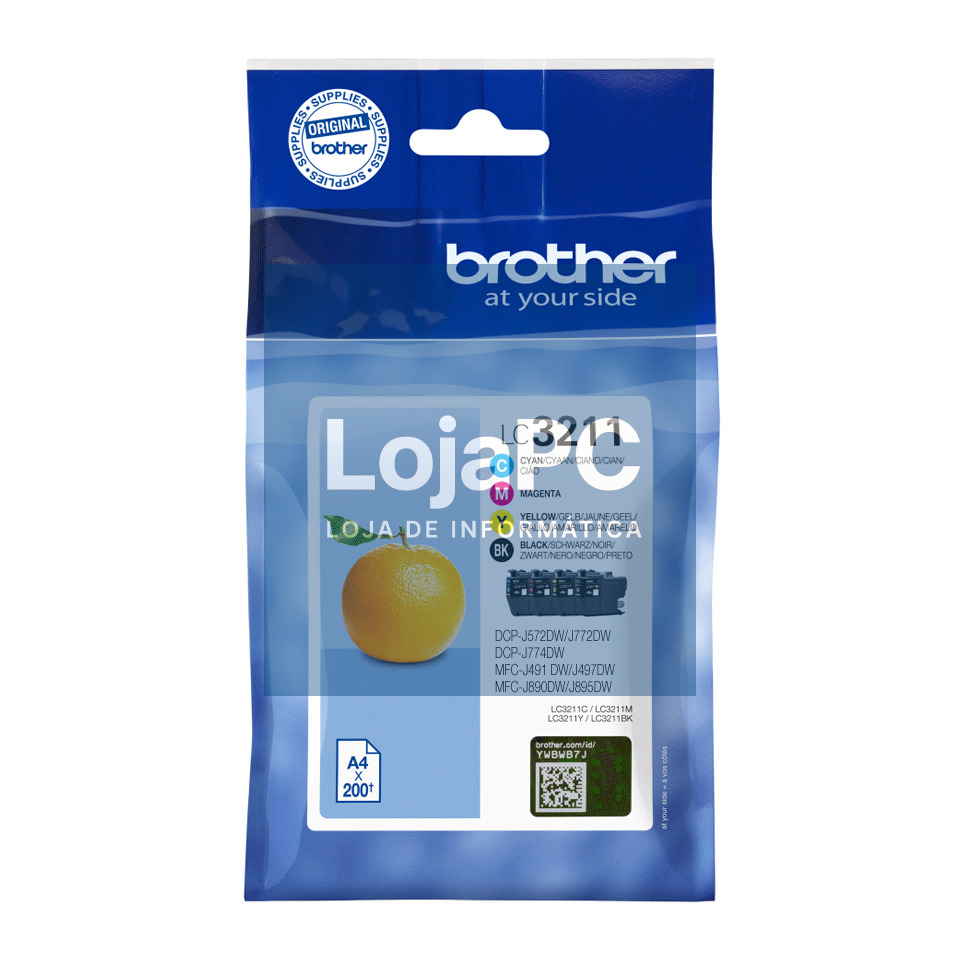 Tinteiro BROTHER LC3211VAL Pack 4 Cores - DCPJ572, MFCJ491/497/890/895