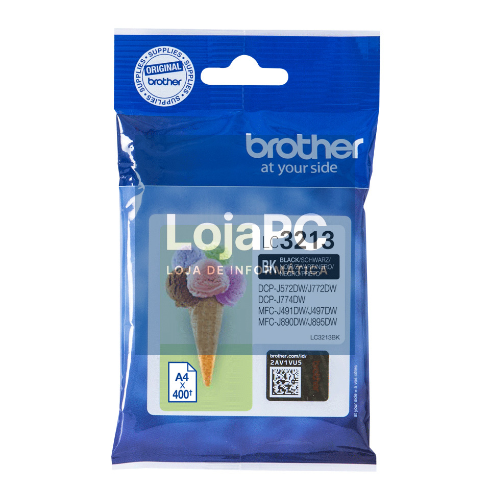 Tinteiro BROTHER LC3213BK Preto XL - DCPJ572, MFCJ491/497/890/895
