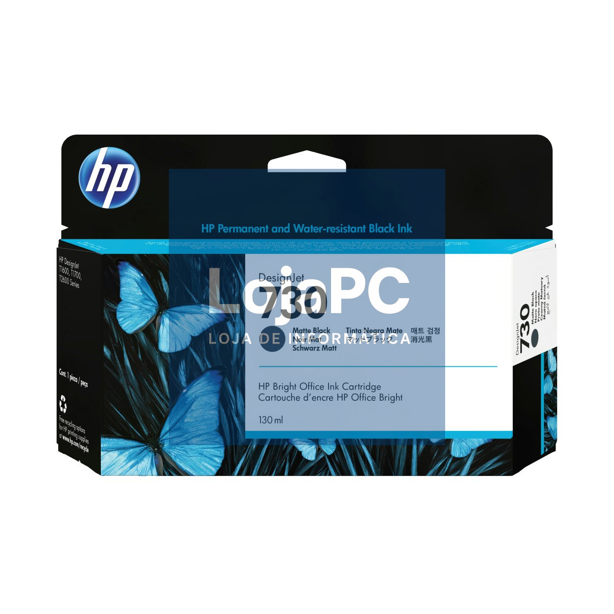 HP 730 130 ml Matte Black Ink Crtg T1600 / T2600 / T1700