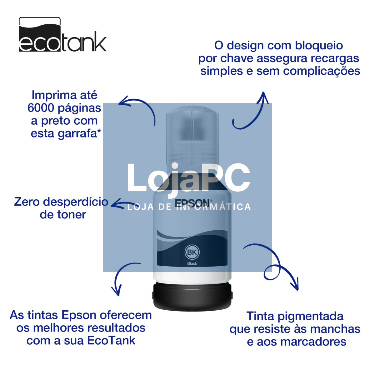 Recarga de Tinta EPSON Serie 111 Preto (120ml) - EcoTank Serie Mono