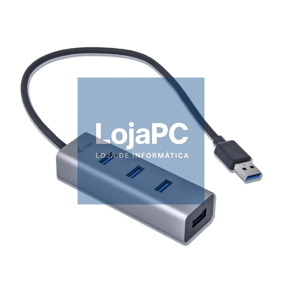 Hub i-tec passivo USB 3.0 4 portas - Metal com Carregador