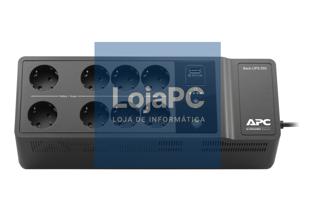 APC Back-UPS BE650G2-GR UPS AC 230V 400Watt 650VA output connectors 8 Black