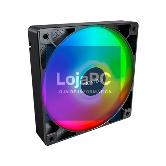 VENTILADOR 120X120 MONTECH GF120 PWM BLACK PACK 3 + HUB