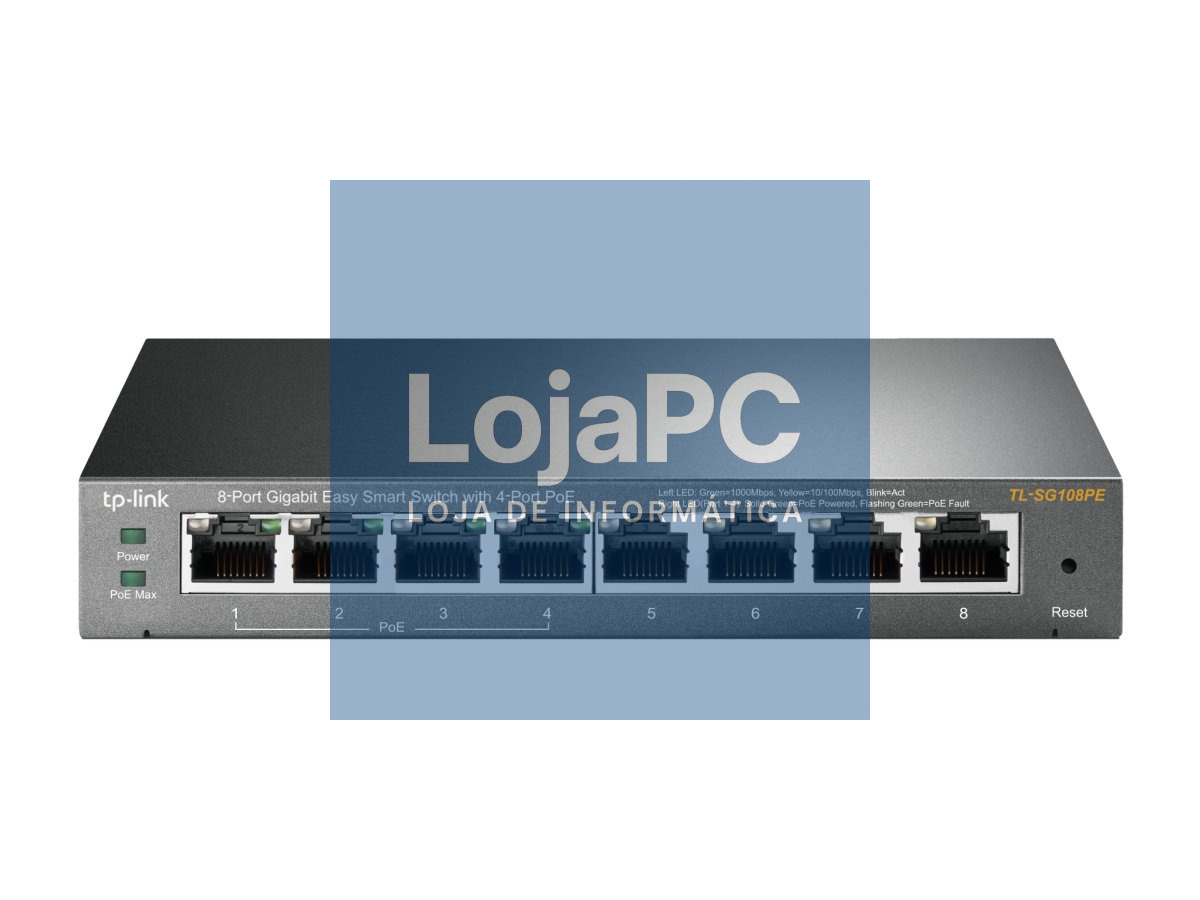TP-LINK TL-SG108PE PoE+ Easy Smart Switch 8x10/100/1000Mbps 4xPoE+ 64W budget