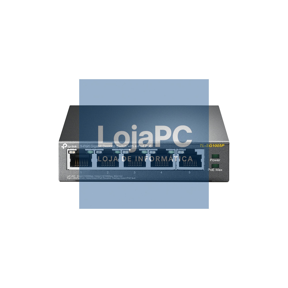 TP-LINK TL-SG1005P PoE Switch 5x10/100/1000Mbps 4x PoE 56W budget steel case