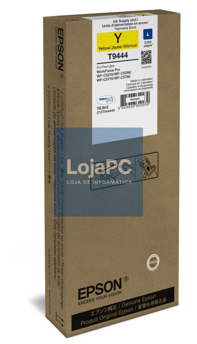Tinteiro EPSON T9444 Amarelo L - WorkForce Pro WF-C5xxx