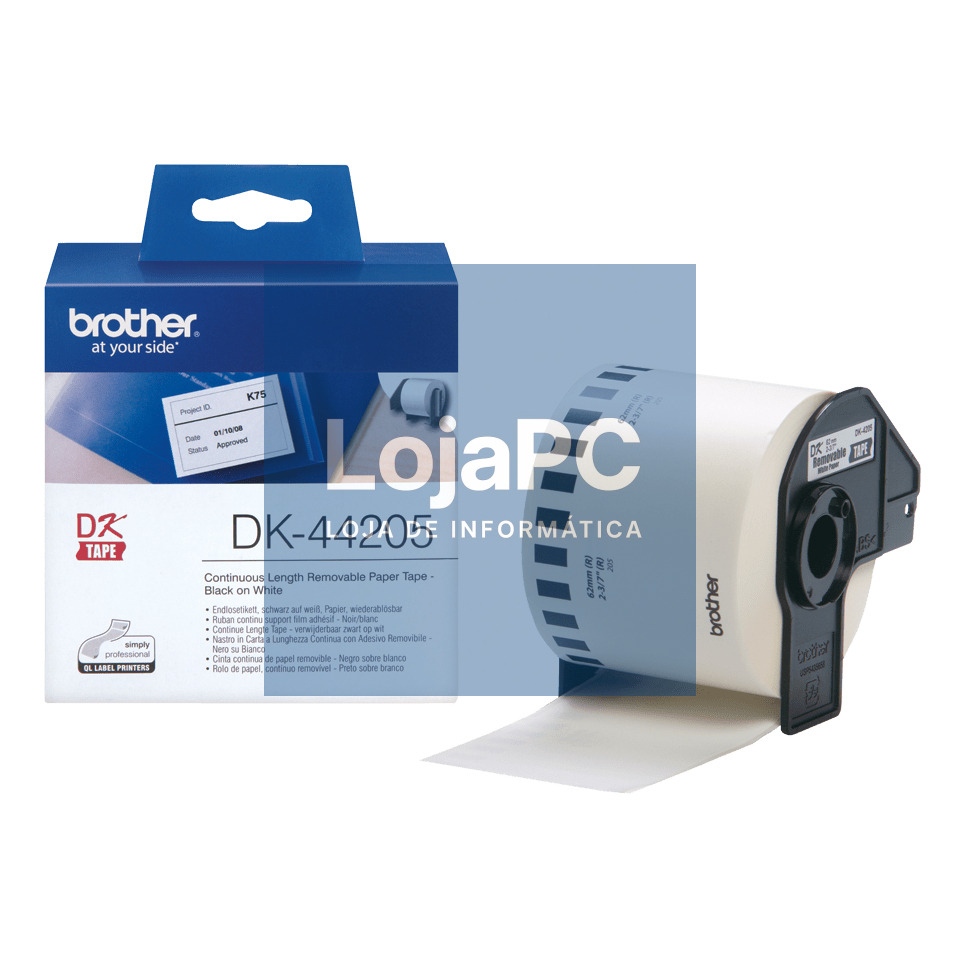 BROTHER DK44205 Brother szalagcimke, nem tapad, 62mm, feher