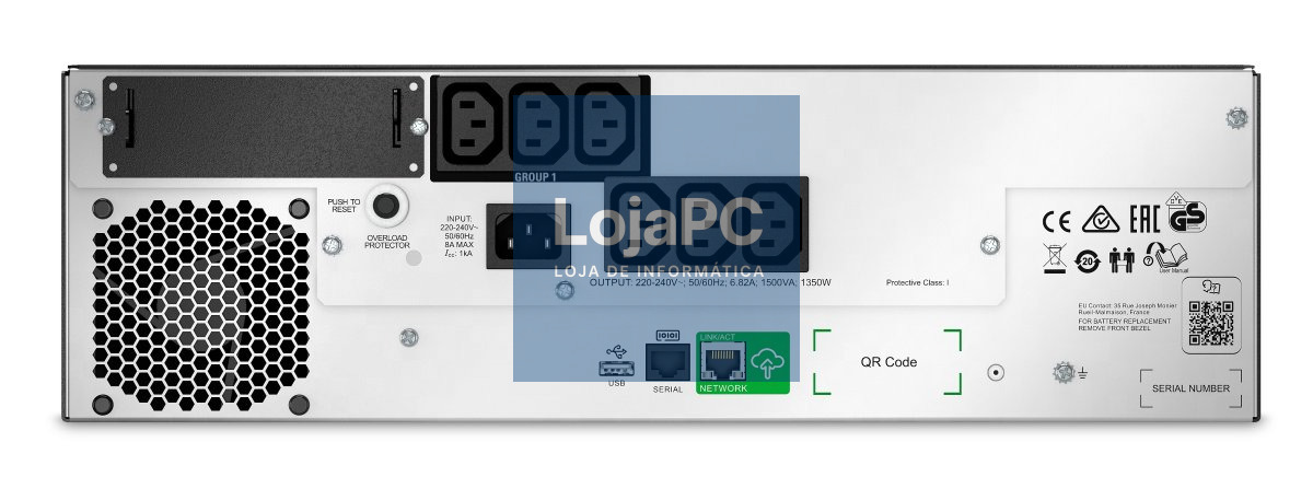 APC Smart-UPS Li-Ion 1500VA Short Depth with SmartConnect UPS Rack AC 230V 1.35 kW 1500VA 1-phase RS-232 USB oc 6 3U