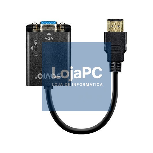 ADAPTADOR HDMI (M) - VGA (H) + MINI JACK 3.5 MM
