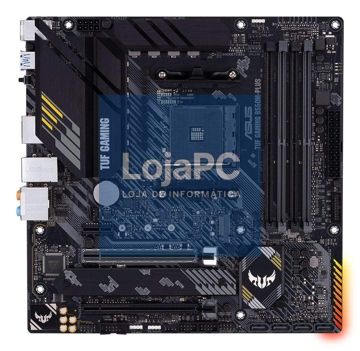 ASUS TUF GAMING B550M-PLUS mATX MB PCIe 4.0 dual M.2 10 DrMOS power stages 2.5Gb Ethernet HDMI DisplayPort SATA 6Gbps