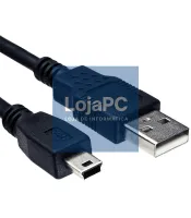 Cabo USB 2.0 tipo A/SuperminiB 4p 1.80m Preto — imagem 2