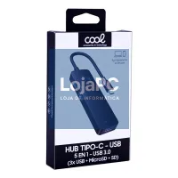 Universal Type-C Hub COOL 5 in 1 (3 x USB 3.0 + SD + Micro SD) — imagem 3