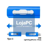 USB Pen Drive x64 GB COOL (3 in 1) Lightning / Type-C / USB Blue — imagem 2