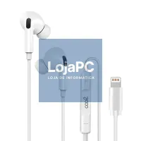White Headphones COOL Stereo With Microphone for iPhone - IN-EAR rubber (Lightning Bluetooth) — imagem 1