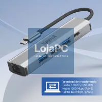 iggual Hub tipo C 5 portas 3xUSB + RJ45 + tipo C — imagem 5
