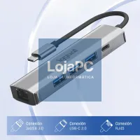 iggual Hub tipo C 5 portas 3xUSB + RJ45 + tipo C — imagem 3