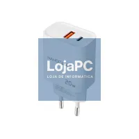 Nanocable Carregador USB-C/PD+USB-A/QC 20W Branco — imagem 3