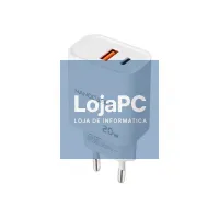 Nanocable Carregador USB-C/PD+USB-A/QC 20W Branco — imagem 1