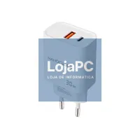 Nanocable Carregador USB-C/PD+USB-A/QC 30W Branco — imagem 2