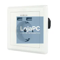 Nanocable Base de ficha parede schuko+2USB 2.4A — imagem 1