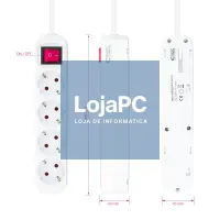 Nanocable Extensão 4 tomadas com interruptor Branca — imagem 2