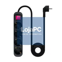 Nanocable Extensão 4 tomadas com interruptor Preto — imagem 1