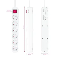 Nanocable Extensão 6 tomadas com interruptor Branca — imagem 3