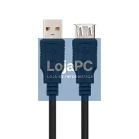 Nanocable Cabo USB 2.0, tipo A/M-A/H, Preto, 3m — imagem 2