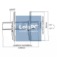 Tooq LP42130T-B suporte tv 60-100" incli Máx 130Kg — imagem 3