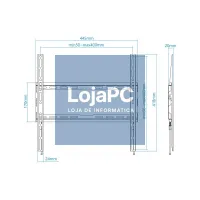 Tooq Suporte de parede LP1070F-B ecrãs 32"-70" — imagem 3