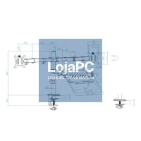 Tooq DB1202TN-B Suporte de mesa 2 ecrãs+ portátil — imagem 5