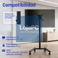 iggual SRTV55 Suporte TV chão rodas 13"-55" 20kg — imagem 3