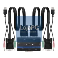 Nanocable KVM Switch VGA USB 1u-2PC+Cabo — imagem 1