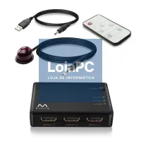 EWENT EW3730 Switch HDMI 4K 3x1com comando distancia — imagem 1