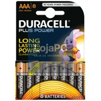 Duracell Plus Power Pilha Alcalina AAA LR03 Pack 8 — imagem 1