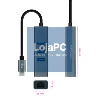 Nanocable Conversor USB-C Ethernet +3xUSB 3.0 — imagem 2